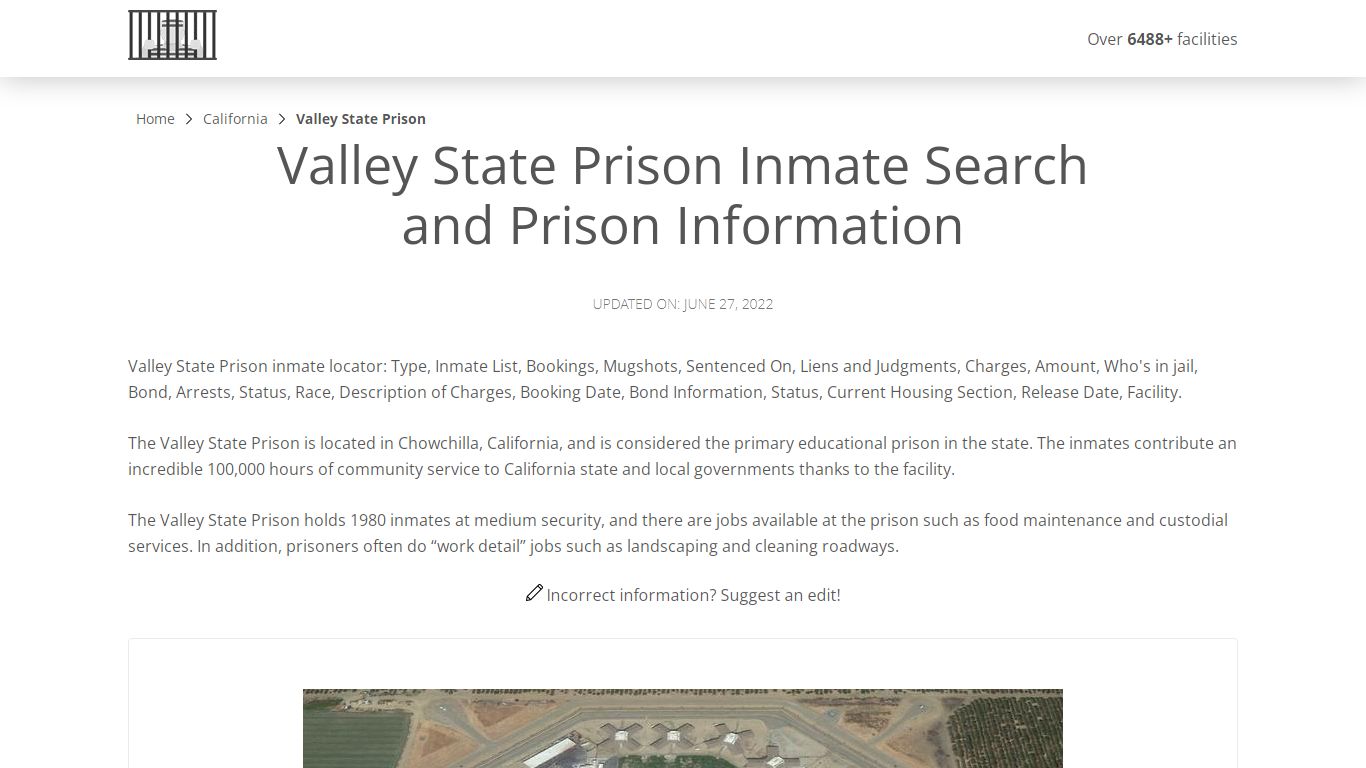 Valley State Prison Inmate Search, Visitation, Phone no ...